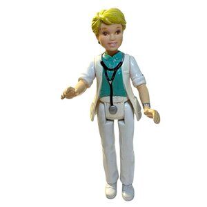 Playskool Woman Doctor Nurse Dollhouse Blonde  People Doll 1994